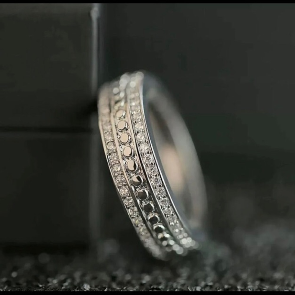 925 Silver White Sapphire Band Ring